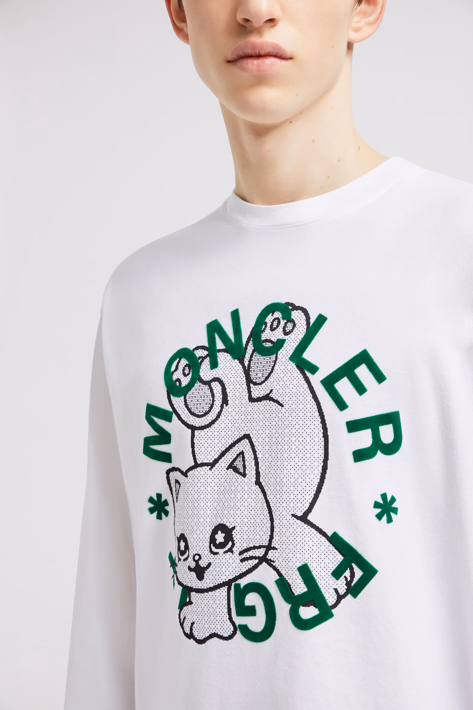 Moncler x FRGMT Cartoon Logo Long Sleeve T-Shirt Men White Moncler 6
